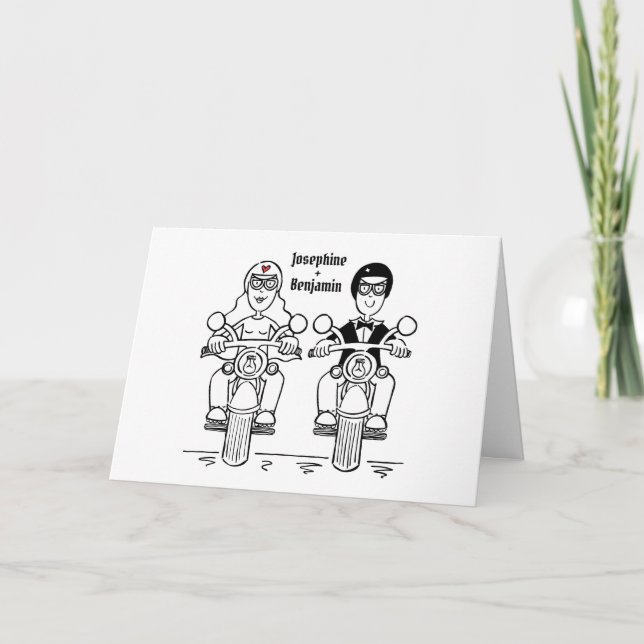 Tarjeta Boda de motocicleta para motociclistas (Anverso)