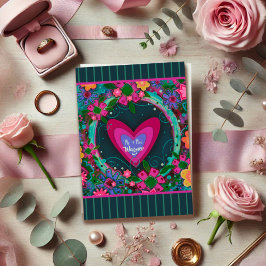 Tarjeta Boda de nombre personalizado banda cardíaca modern