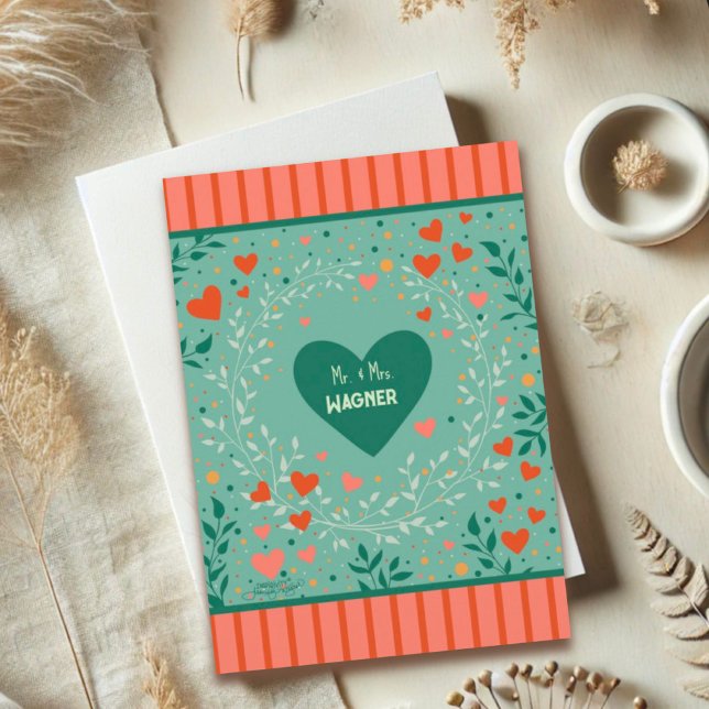 Tarjeta Boda de nombre personalizado banda cardíaca modern (Subido por el creador)