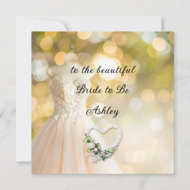 Tarjeta Boda de nombre personalizado vestir a novia para s (Anverso)
