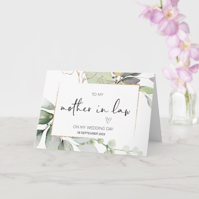 Tarjeta Boda de nueva madre en derecho gracias desde auto  (Orquídea)