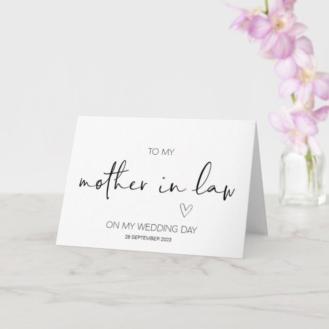 Tarjeta Boda de nueva madre en derecho gracias desde auto  (Orquídea)