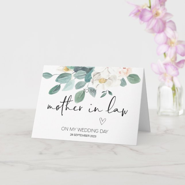 Tarjeta Boda de nueva madre en derecho gracias desde auto  (Orquídea)