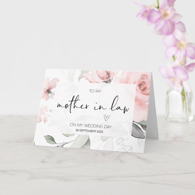 Tarjeta Boda de nueva madre en derecho gracias desde auto  (Orquídea)