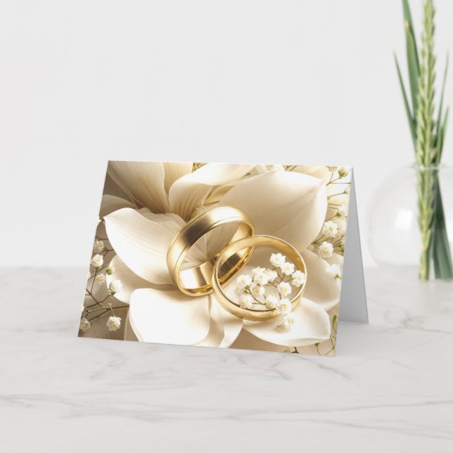Tarjeta Boda De Oro Anda En Flor Magnolia (Anverso)