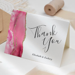 Tarjeta Boda de oro de Agate Rosado Gracias