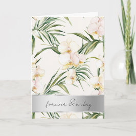 Tarjeta Boda de orquídeas de crema blanca bonito