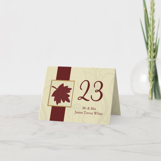 Tarjeta boda de otoño de otoño de hojas de arándano (Anverso)