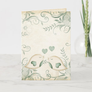 Tarjeta Boda de pájaros de amor