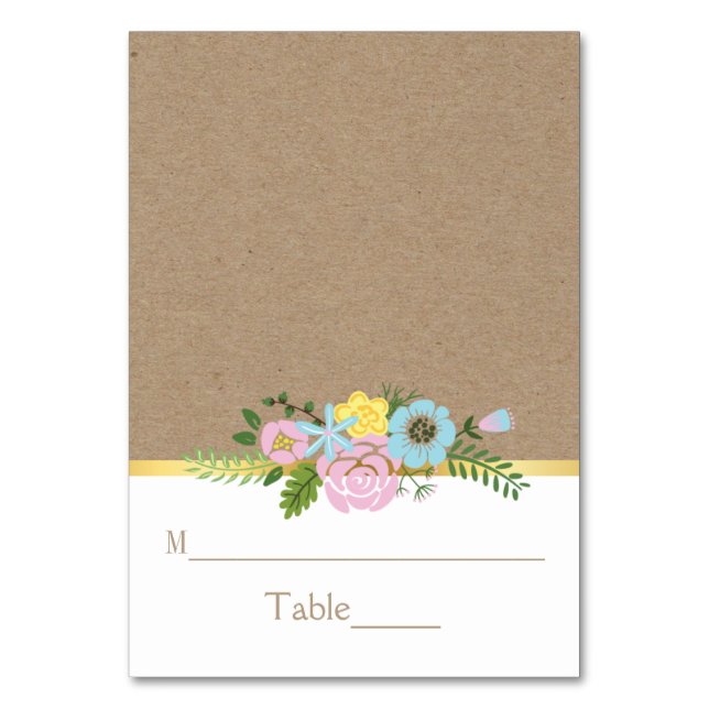 Tarjeta boda de papel de artesanía floral rosa y a (Anverso)