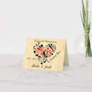 Tarjeta Boda de papel personalizado 1er aniversario