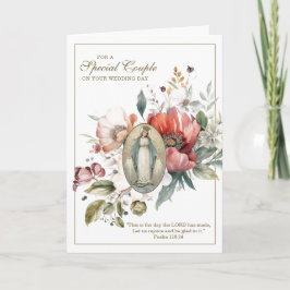 Tarjeta Boda de Pareja Especial Religiosa Floral