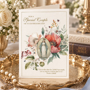 Tarjeta Boda de Pareja Especial Religiosa Floral