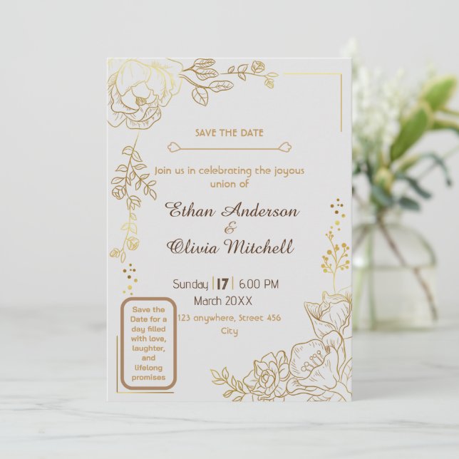 Tarjeta Boda de personalizable (Anverso de pie)