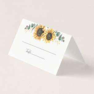 Tarjeta Boda de plaza de floral de girasol Eucalyp