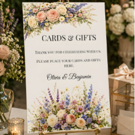 Tarjeta Boda de pradera de flores silvestres de lujo