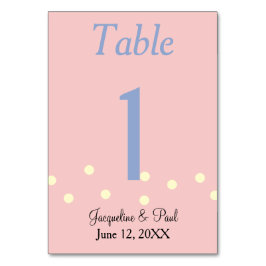 Tarjeta Boda de puntos de polka azul y Rosa