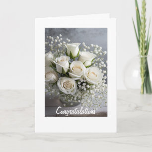 Tarjeta Boda de rosas blancas