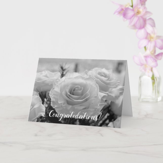 Tarjeta Boda de rosas blancas (Orquídea)