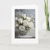 Tarjeta Boda de rosas blancas del orgullo arcoiris
