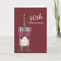 Boda de Rubí 40 Aniversario Personalizado