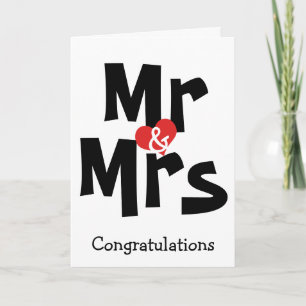 Tarjeta Boda de Sr. y de señora Big Bold Text