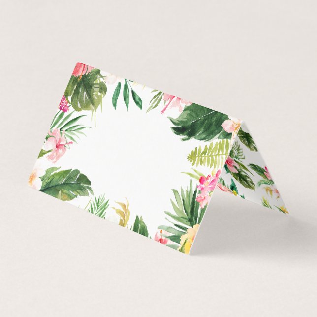 Tarjeta Boda de verano del marco floral tropical acuático (Anverso)