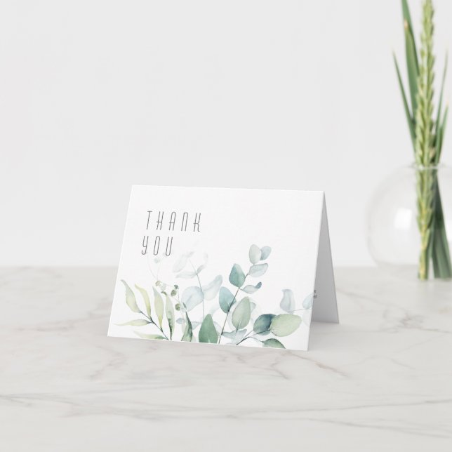Tarjeta Boda de Verdor de ensueño Gracias Green/Blue ID817 (Anverso)