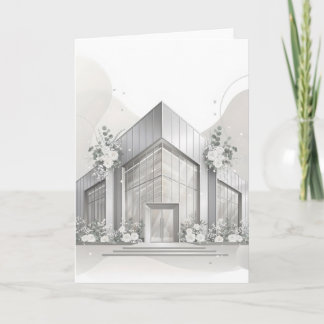 Tarjeta Boda de vidrio elegante de arquitectura contemporá