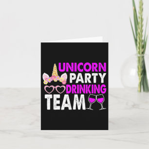 Tarjeta Boda Del Equipo De Bebidas De Fiesta Unicornio Bri