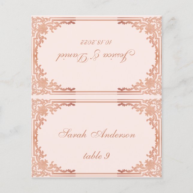 Tarjeta Boda del lugar de  del nombre de invitado  (Anverso)
