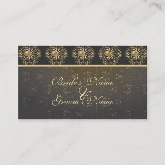 Tarjeta Boda del sitio web de las arañas doradas (Anverso)
