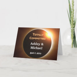 Tarjeta Boda del tema del eclipse completamente comprometi