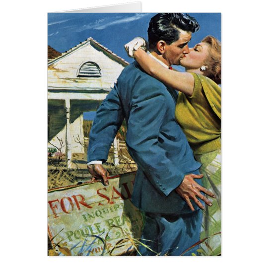 Tarjeta Boda del vintage, casa de la compra de los