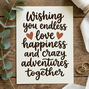 Tarjeta Boda Deseándote Amor Felicidad sin fin eco