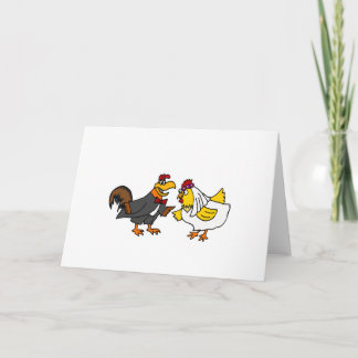 Tarjeta Boda divertida del novio de la novia y del gallo