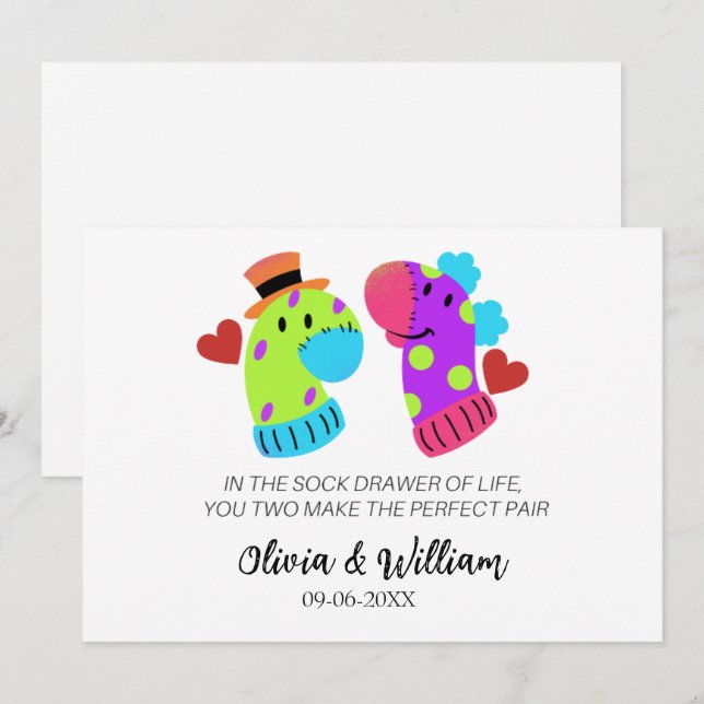 Tarjeta Boda divertida, tarjeta de pareja, comprom (Anverso / Reverso)