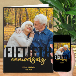 Tarjeta Boda dorado foto de 50 años de la era moderna