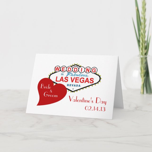 Tarjeta Boda el día de San Valentín Las Vegas (Anverso)