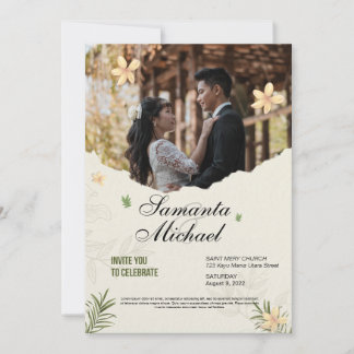 tarjeta boda elegante con imagen