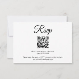 Tarjeta Boda elegante de código Damask RSVP QR