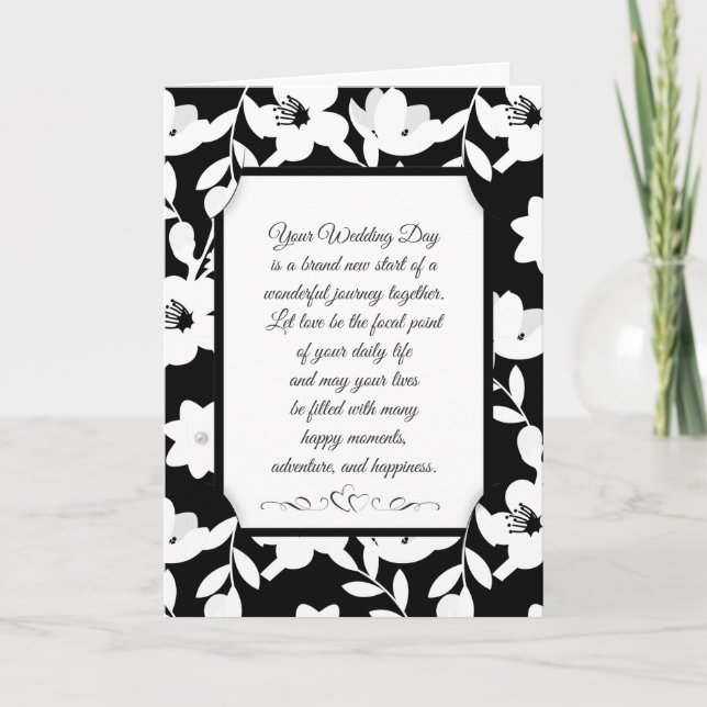 Tarjeta Boda en blanco y negro (Anverso)