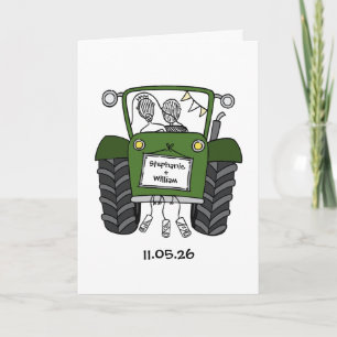 Tarjeta Boda en el país del tractor verde