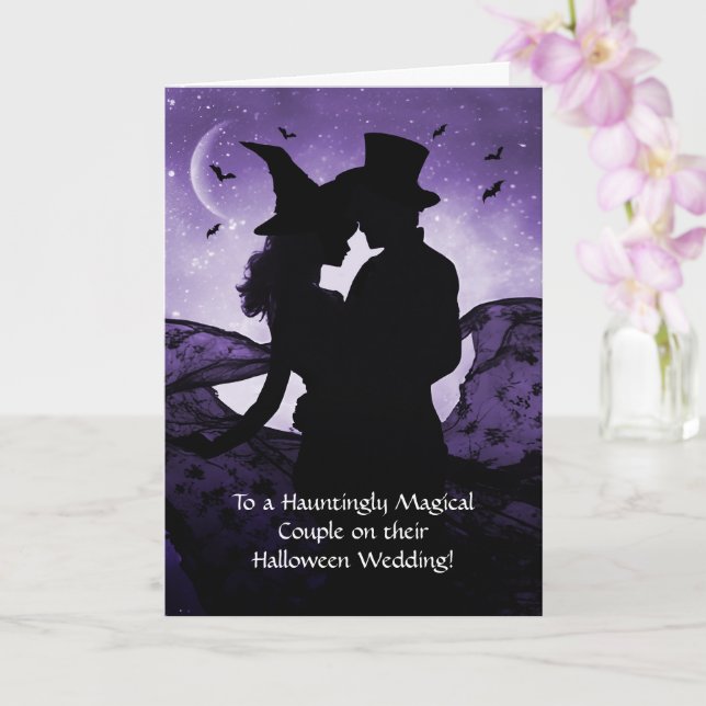 Tarjeta Boda en Halloween Love Romance with Witchen (Orquídea)