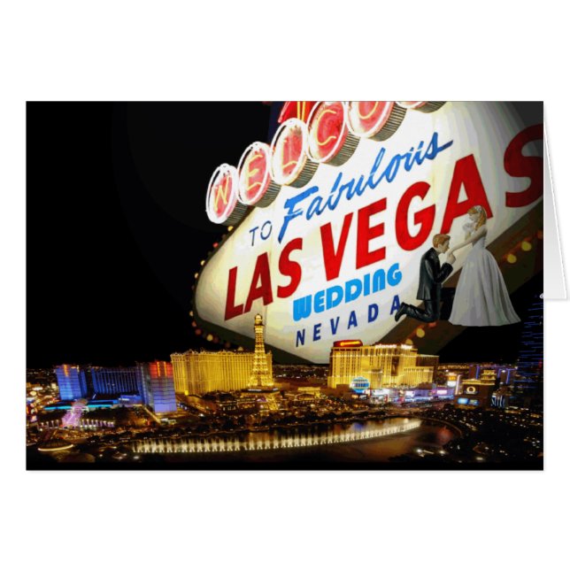 Tarjeta boda En Las Vegas (Anverso (Horizontal))