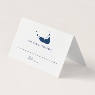 Tarjeta Boda Escort Place Card Nantucket Island Map