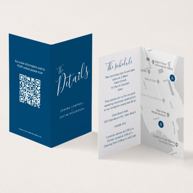 Tarjeta Boda evento detalles de invitado asignación de pro (Interior y exterior)
