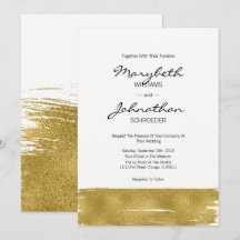Tarjeta Boda Faux Gold Brushstrot