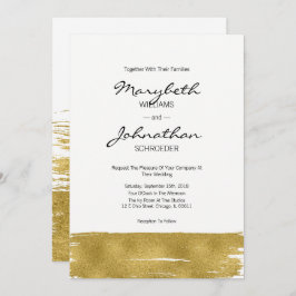 Tarjeta Boda Faux Gold Brushstrot