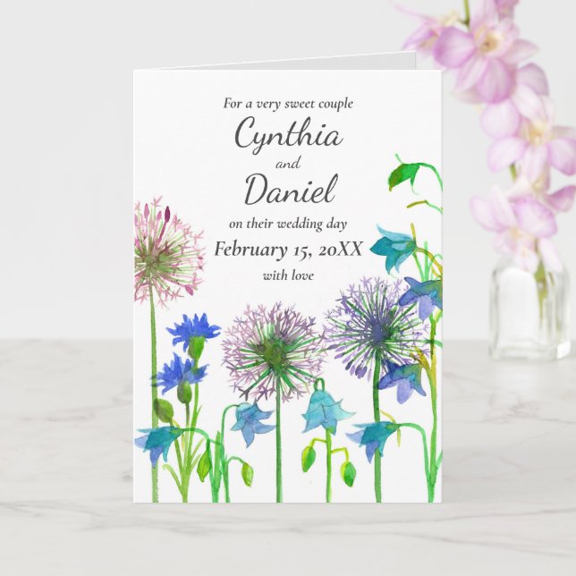 Tarjeta Boda felicita a Bride Groom Personalizado (Orquídea)